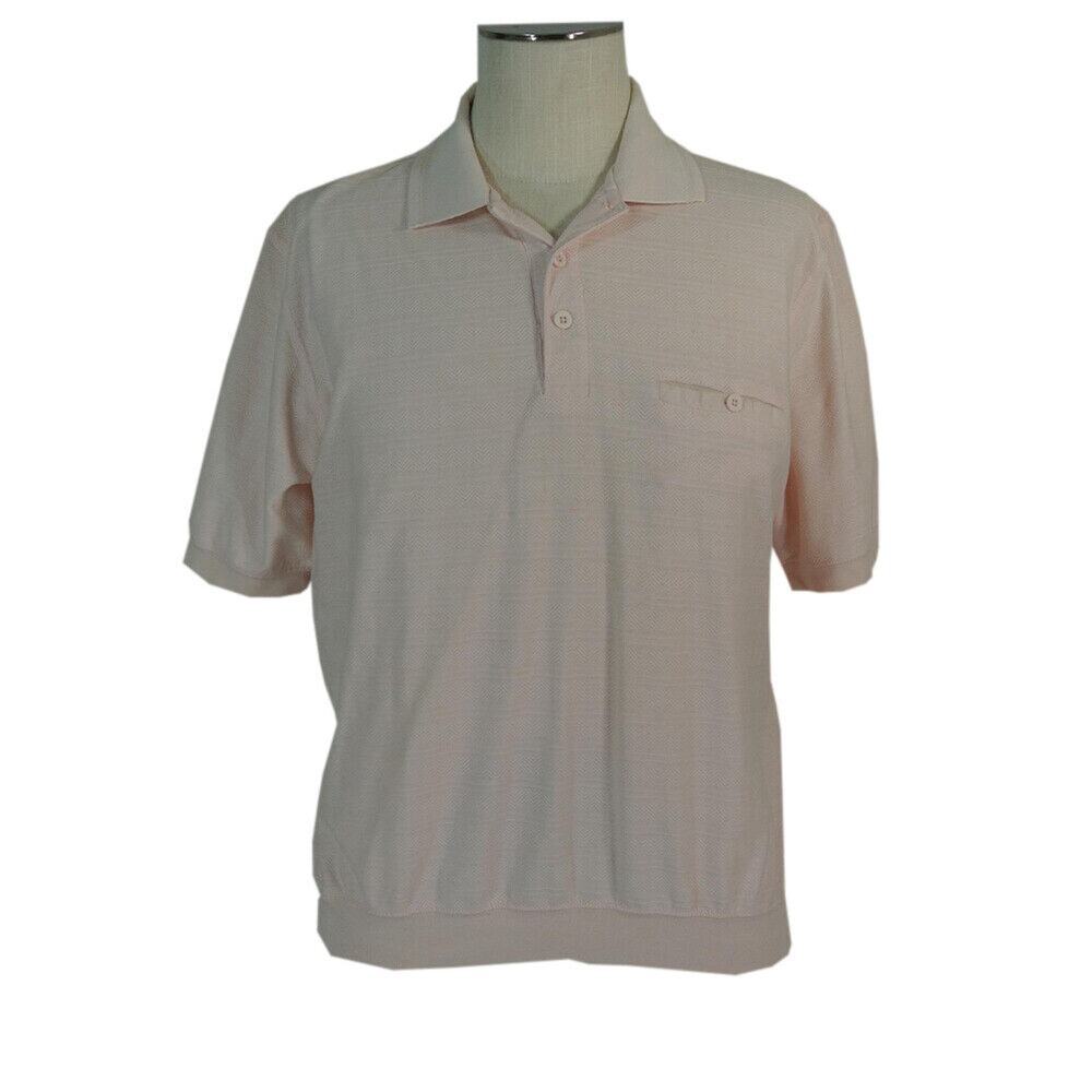 Windham Pointe shirt men's Large Pink Polo banded bottom vintage style dad